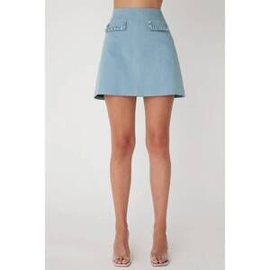 NEW JS71 claudie mini skirt in light blue denim